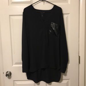 Calvin Klein Blouse with Faux Leather Details
